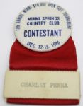 1940 Miami Springs Contestant Badge/Ribbon - Byron Nelson Champ