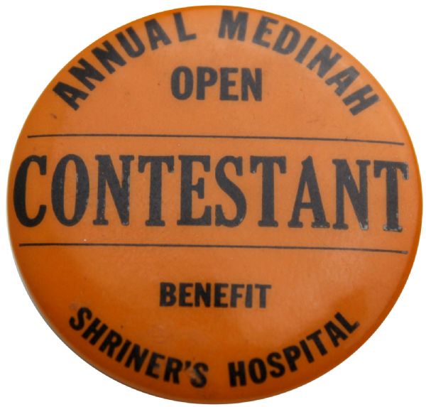 1935 Medinah Open Contestant Pin - 2nd Event-Lighthorse Harry Cooper Champ