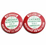 Lot of Two 1947 Contestant Badges - Chicago Victory National - June 26-29 - Ben Hogan Winner