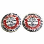 Lot of Two 1948 Contestant Badges -Chicago Victory National - Bobby Locke Winner