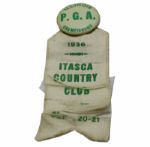 1936 PGA Qualifying Pin - Illinois - Itasca Country Club and 1930s Vintage PGA Championship Button - Illinois