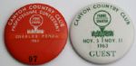 Charley Pennas 1963 Frank Sinatra Invitational Contestant Badge along with Guest Badge 
