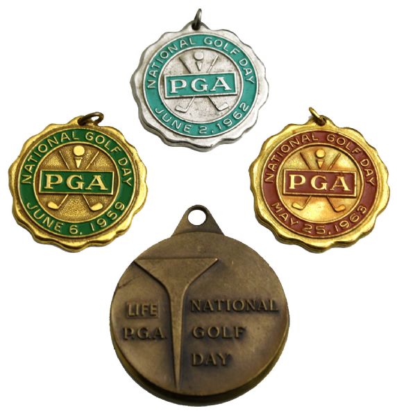 Lot of Four National Golf Day Medals - 1955, 1959, 1962, and 1963(Player vs Nicklaus)