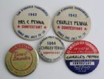 Tam OShanter Contestant Badges for All American Open- 1942(x2), 1944, 1950, and 1952