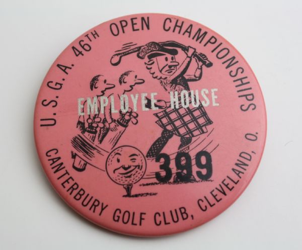 1946 U.S. Open Badge-Great Design Graphics-Mint Condition!