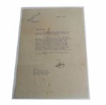 1942 Bing Crosby Letter to Charley Penna - Great Gambling, Golf Content