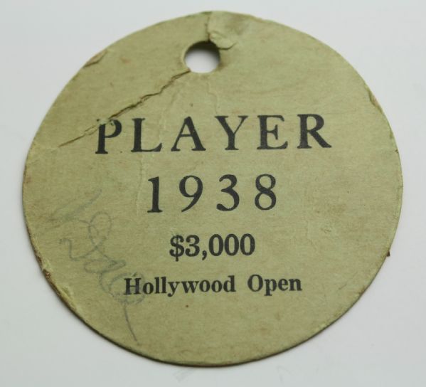 1938 Player Ticket - Hollywood Open