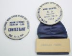 1937 and 1941 Miami Open Contestant Badges