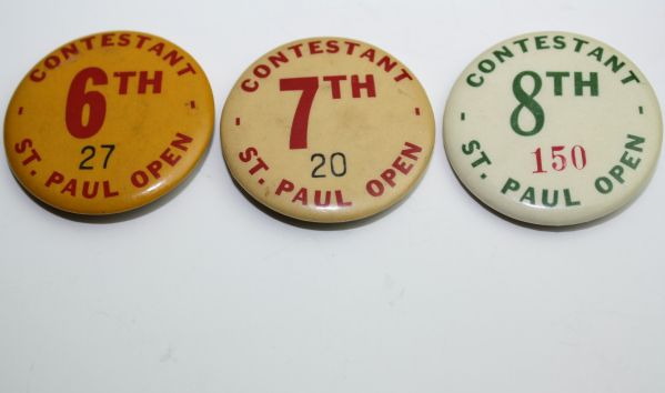 Lot of Three 1930s St. Paul Open PGA Contestant Pins