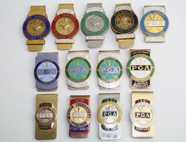 Lot of 13 Senior PGA Money Clips-Penna Family Collection