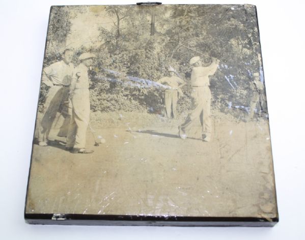 Mounted Vintage Photo - Craig Wood watching Charley Penna Driving