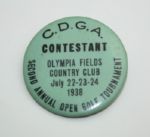1938 Chicago Open Contestant Badge-4 Photos Snead, Hagen-Olympia Fields C.C.