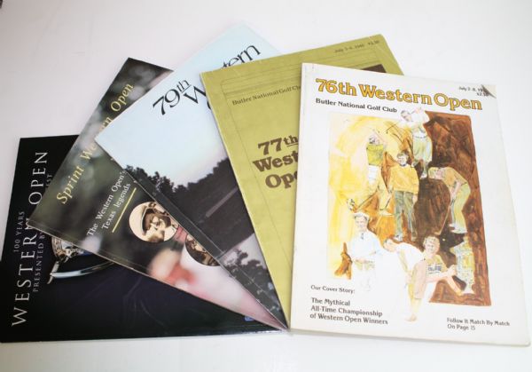 Western Open Programs(1979,80,82,93) (2003 Tiger Woods Champ) Plus  1986 Western Open Ticket