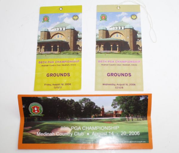 2006 PGA Championship Package, Tickets, Pairing Sheets, etc.- Tigers 3rd PGA, 12th Major