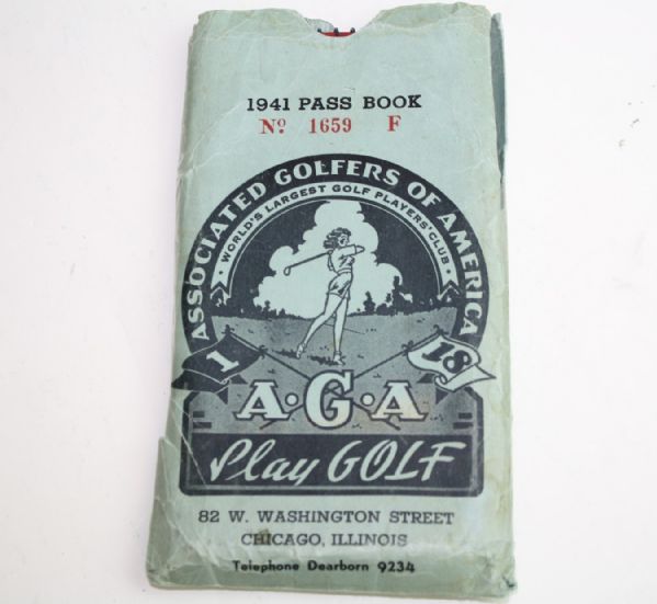 1941 Associated Golfers of America Pass Book-Three Item Lot