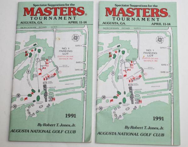 2 1991  Masters Spectator Guides with Sports Illustrated and Golfworld Magazines