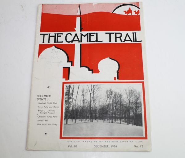 1934 Medinah CC- Club Magazine The Camel Trail- Club Pro Tommy Armour Featured 