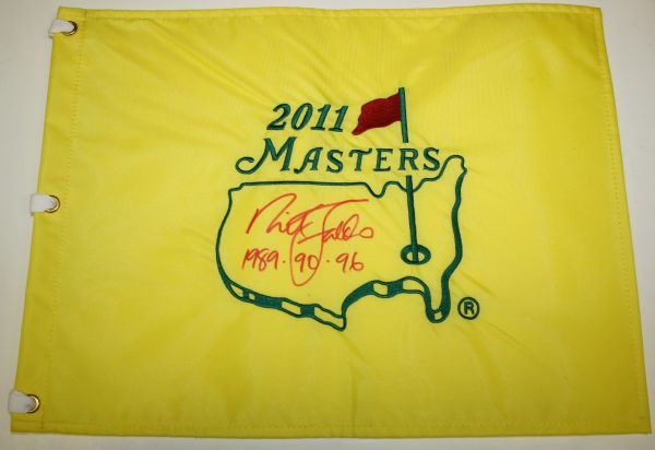 2011 Masters Flag Signed By Nick Faldo