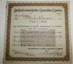 Stanley Hancock Official PGA Member Certificate for the year 1935 - #566 