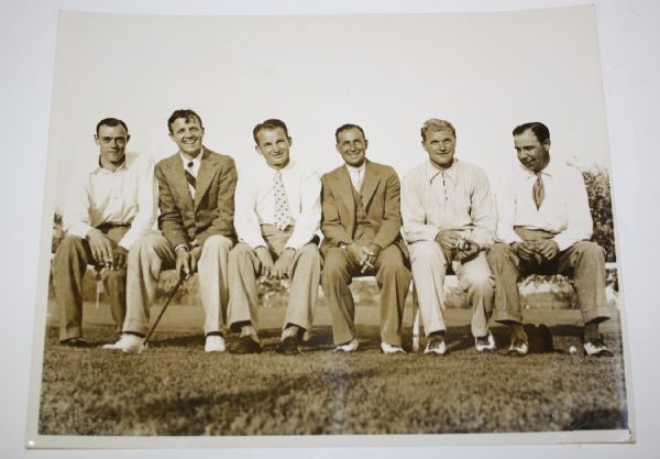 8 x 10 Photo of Six Golfers Sitting