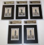 Lot of Five Graded 1923 B Morris and Sons Cards
