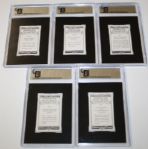 Lot of Five Graded 1923 B Morris and Sons Cards