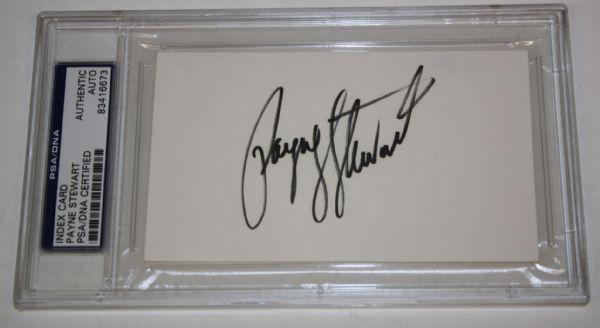 PSA Slabbed Payne Stewart Autographed 3x5