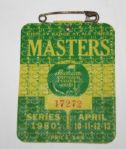 1980 Masters Badge-Seve Ballesteros 1st Masters Win