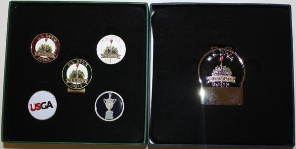 2013 US Open Money Clip and 5 Piece Hat Clip Ball Mark Set-From Souvenir Shop at Merion