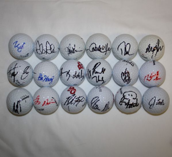 Lot of 18 Signed Golf Balls
