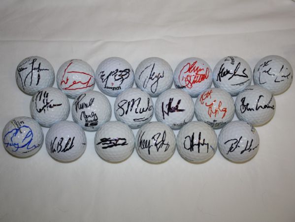 Lot of 19 Signed Golf Balls