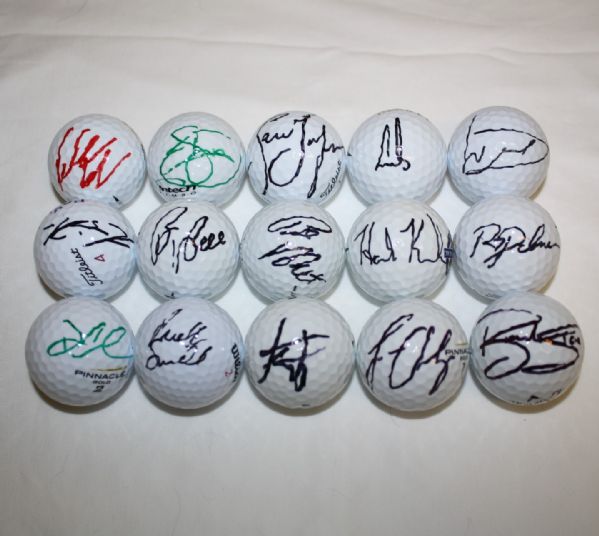 Lot of 15 Signed Golf Balls