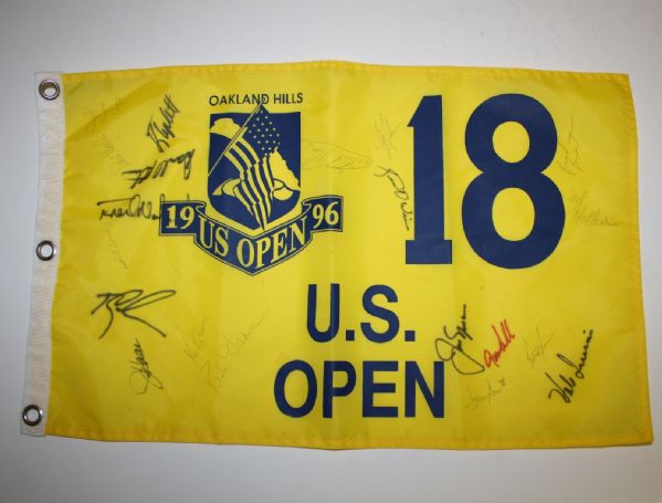 Multi-Signed 1996 US Open Screen Flag - Oakland Hills