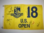 Multi-Signed 1996 US Open Screen Flag - Oakland Hills