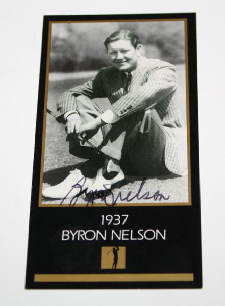 Byron Nelson Signed 1937 Grand Slam Ventures Champions of Golf Card