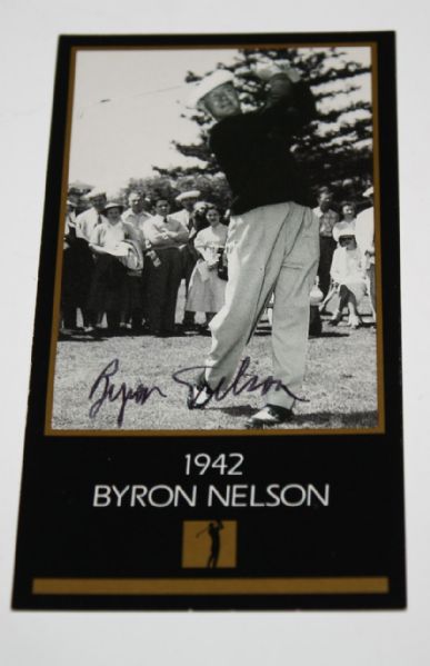 Byron Nelson Signed 1942 Grand Slam Ventures Champions of Golf Card