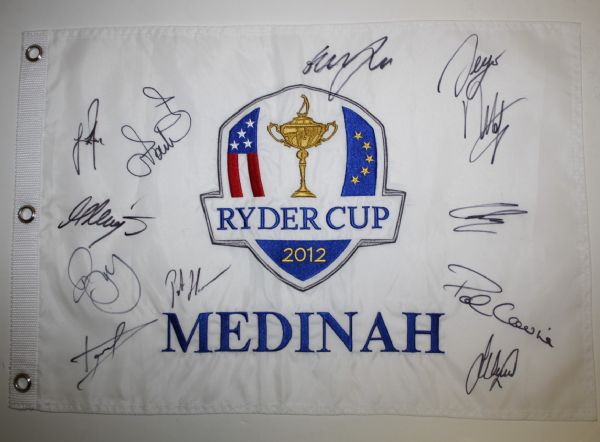2012 Team Europe Signed Ryder Cup Flag - Medinah