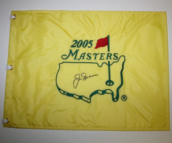 Jack Nicklaus Signed 2005 Masters Embroidered Flag