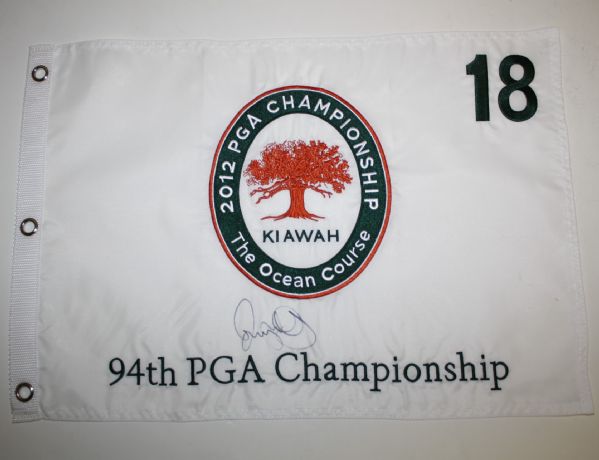 Rory McIlroy Signed 2012 PGA Championship Embroidered Flag - Kiawah