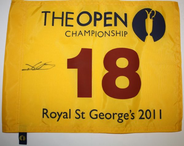 Darren Clarke Signed 2011 Open Championship Screen Flag