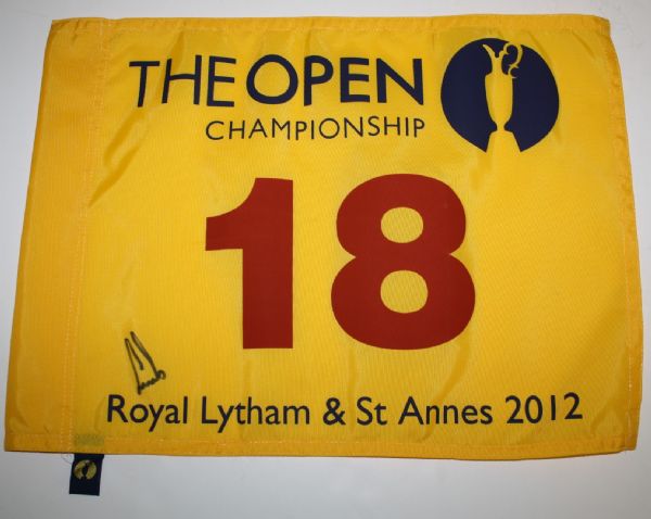 Ernie Els Signed 2012 Open Championship Screen Flag
