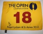 Ernie Els Signed 2012 Open Championship Screen Flag