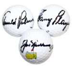 Lot of 3 Signed Golf balls: The Big 3 - Arnold Palmer, Jack Nicklaus, and Gary Player