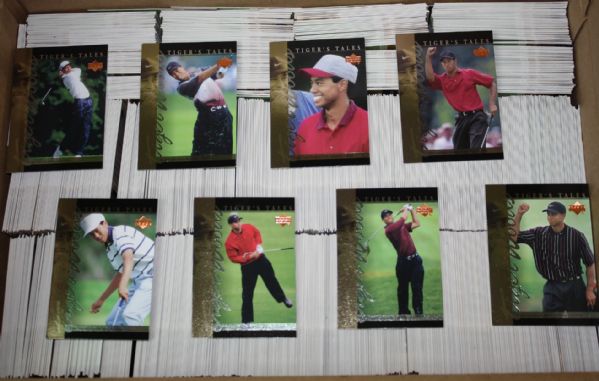 Lot of Tiger Woods Upper Deck Tigers Tales Cards - About 1,000