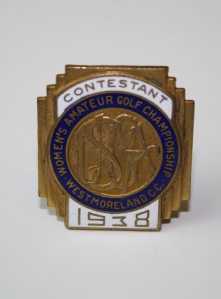 1938 USGA Womens Amateur Contestant Badge - Patty Berg Winner