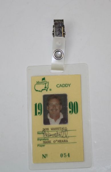 1990 Masters Caddy Badge for Don Wanstall 