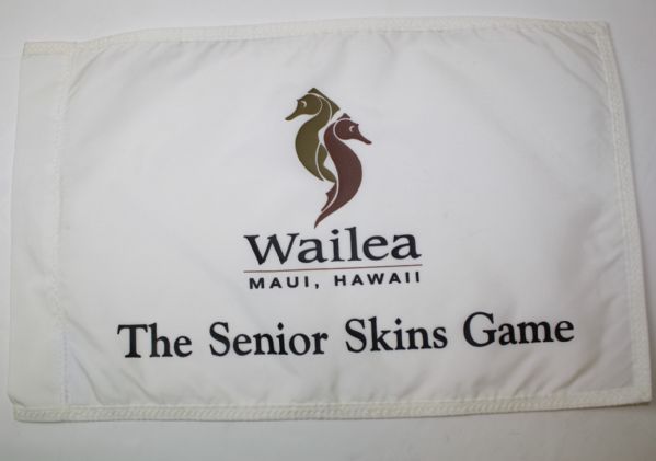 Lot of 2: Senior Skins Game Embroidered Flag - Wailea - Maui, Hi