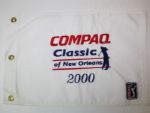Lot of 3 Embroidered Flags: 2000 Compaq Classic, 2001 Worldcom Classic, and 2002 World Golf Championship