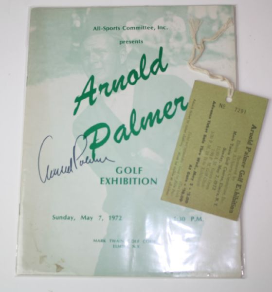 Arnold Palmer Signed Exhibition Program with Ticket