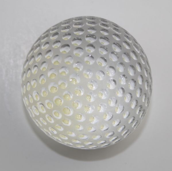 Tiffany and Co. Crystal Golf Ball Paperweight in Original Tiffany Box--Hand Etched Dimples
